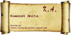 Komondi Anita névjegykártya