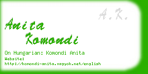 anita komondi business card